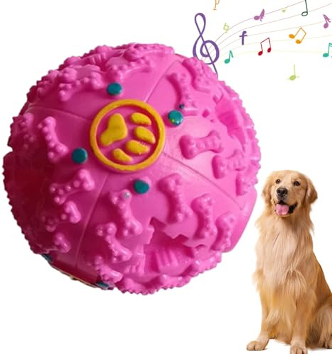 Balle mobile pour chien - Balle de dentition - Distributeur de nourriture lente interactif - Balle de chicheur - Jouet à mâcher durable - Entraîneur de capacité de recherche de nourriture - Accessoire