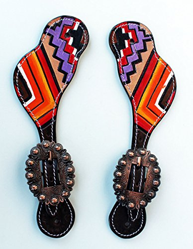 Pro Rider Western Riding Cowboy Boots Leather Spur Straps Tack 74M8851
