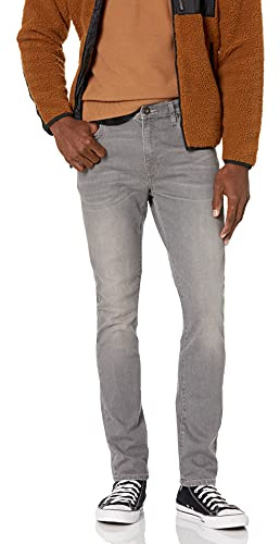 Amazon Essentials Vaqueros Elásticos y Cómodos de Corte Ceñido - colores interrumpidos Hombre, Gris, 31W / 34L
