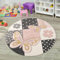 TT Home Kinderteppich Teppich Kinderzimmer Mädchen Kinder 3D Prinzessin Sterne Krone, Farbe:Bunt, Größe:120 cm Rund