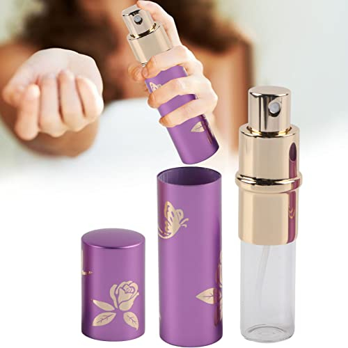 Bouteille Vaporisateur de Parfum de Voyage, 10ml Mini Atomiseur Réutilisable Parfum de Sac Vide Rechargeable Voyage Bouteille Vaporisateur de Poche Portable, Flacon pulvérisateur de parfum(Violet)