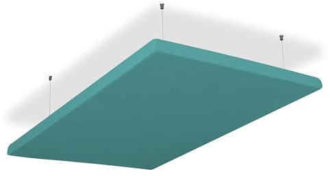 SILENT4® Ljudisolerande tak, 114 x 72 x 5 cm, akustisk bild, akustiska paneler av akustisk, repmontering, mätbar förbättrad rumsakustik tack vare akustiska plattor med tvättbart tygöverdrag i turkos