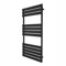 Flacher Handtuchheizkörper 1200mm x 600mm | Wandheizkörper Handtuchwärmer Paneelheizkörper | Matt Schwarz Kohlenstoffstahl | Badezimmer [Inkl. Reinigungsbürste, Befestigungsset & Halterungen]