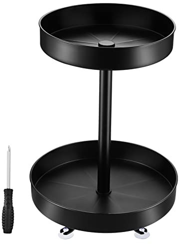 KICHOUSE Estante Giratorio Para Condimentos 12 Pulgadas Plástico Resistente Bordes Elevados Organizador De Especias Cocina Hogar Restaurante 1 Unidad Portátil Almacenamiento