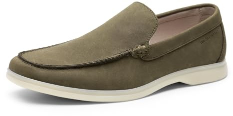 Bruno Marc Men's Loafer - Slip-On Driving Shoes with Memory Foam Insole, Classic British Design, Comfortable Casual & Business Footwear,Size 10,Army Green,BMUMLS2516