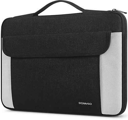 DOMISO Housse Ordinateur 17 Pouces avec Poignée Rétractable - Sac Résistant à l'eau Pochette pour HP Envy 17, Dell XPS 17 et la Plupart des Ordinateurs 17-17,3 Pouces (Noir)