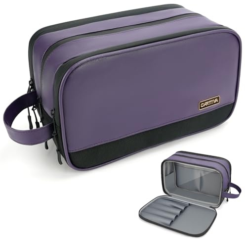 Carttiya Beauty Case Donna XXL, [Design 2025] Impermeabile PU Borsa da Toilette Grande Capacità Trousse da Viaggio Borsa da Bagno Trousse de Toilette Beauty Case (Viola, 8.79L)