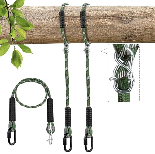 2er Schaukel Befestigung Seil Hängematte, 220cm Verstellbares Schaukel Seil Aufhängung Hängesessel Set mit Karabiner Outdoor Spielplatz Schaukel Baum Schaukel Nest Aufhängung, Durchmesser 12cm/453kg