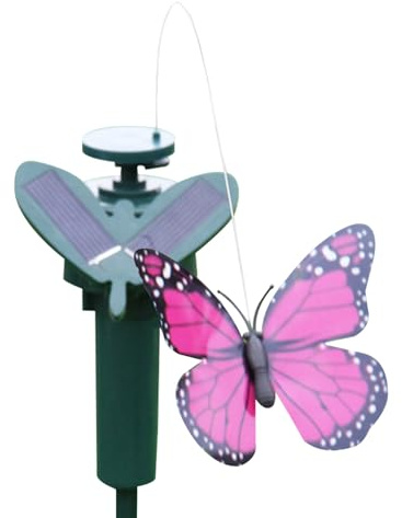 Genérico Estaca De Jardín con Mariposa Solar - Decoración para Clavar En Tierra - Mariposa Solar Realista de Ahorro de Energía para Porche Entrada Jardín Balcón Paseo Terraza Patio