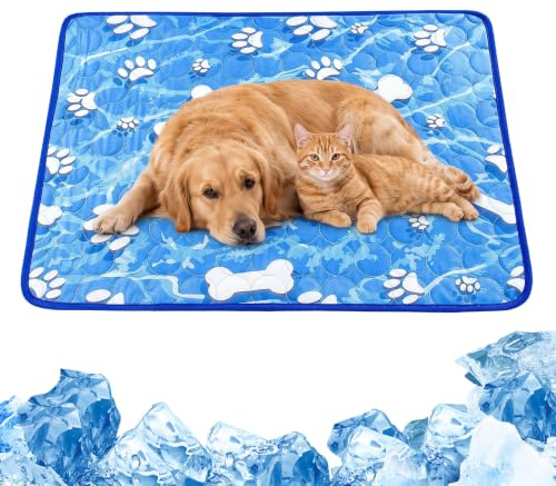 OAUEOR Manta Refrescante para Perros y Gatos con Tela de Seda de Hielo
