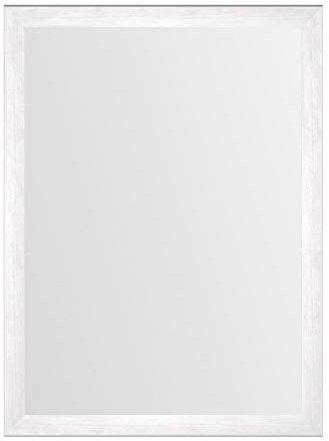 LOLAhome - Espejo Decorativo de Pared con Marco Laminado Blanco con veta de Madera para recibidor o Entrada de casa de 76x56 cm