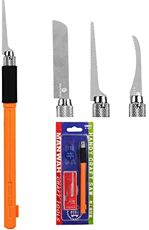Dilwe Mini Handsäge, Modell Tool Hobby Handsäge Kit Set mit 3 Pcs Wechselbaren Sägeblättern für Modell DIY Werkzeug