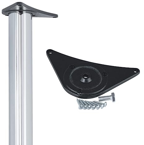 Gedotec Tischbeine Metall Chrom poliert D 60 mm [EXTREM STABIL] 1 Stück Tischfüße I Tischbeine Höhenverstellbar Höhe 710 mm + 30 mm inkl. Befestigungsmaterial I Tischbeine Metall I Table Legs