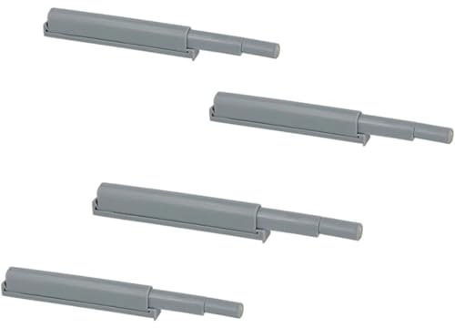 Gedotec Magnet-Druckschnapper Kunststoff Automatik-Schnapper Push-to-Open Türöffner Grau - SLIM | Türschnapper stark | Drucköffner für Schranktüren | 4 Stück - Möbelschnäpper Schublade & Schranktüren