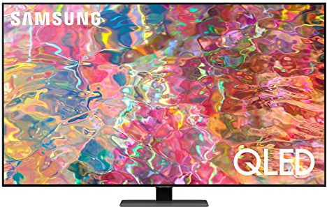 Téléviseur Samsung QLED QE50Q80BATXZT, Smart TV 50 Pouces série Q80B, QLED 4K UHD, Alexa et Google Assistant intégrés, Carbon Silver, 2022, DVB-T2
