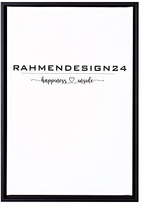 Rahmendesign24 Schattenfugenrahmen Oslo für Keilrahmenbilder und Leinwände 60x80 Schwarz (matt) Schattenfuge
