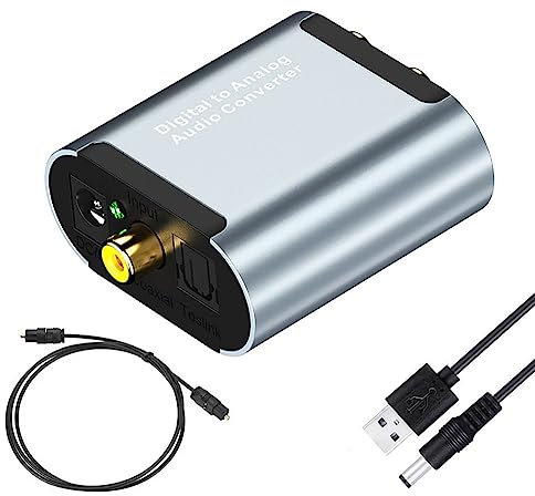 iHaospace Digital zu Analog Audio Konverter DAC Digital Coaxial SPDIF Optical zu RCA Konverter RCA 3.5mm Audio Adapter für HDTV DVD Blu-Ray Player Spielkonsole