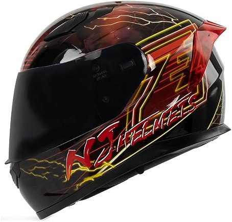 Modularer Full Face Motorradhelm ECE Zertifiziert Integralhelme Roller Moped-Helm Mit Doppelvisier Stoßfester Integrierter Motocross Helm Für Herren Damen Erwachsene 8,XXXL
