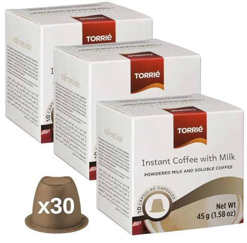 Torrié Instant Coffee With Milk Pods Compatible with Nespresso® Original Machines (30 pods)