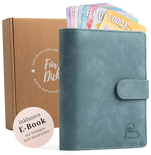 Budgetglück® Premium Budget Planner Deutsch - Inkl. 160-seitigem E-Book zur Personalisierung & Erweiterung I Budgetplaner mit Sparchallenges, Finanzplaner & Zubehör I Haushaltsbuch zum Geld sparen