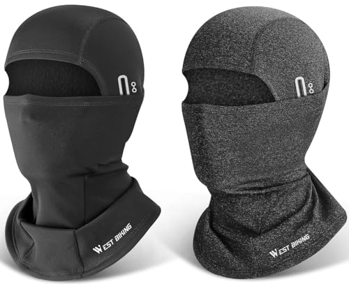 CYCLESPEED Balaclava motorcykel cykel balaclava vinter skidmask för män kvinnor ansiktshuva varm vindtät andas för löpning utomhusaktiviteter, Svartgrå, one size