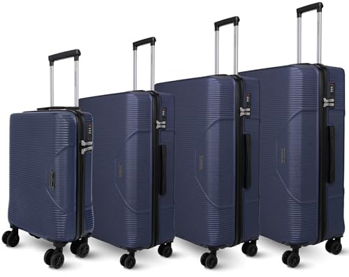 deluxe4home® 4 TLG. Hartschalenkofferset Reisekoffer Koffer & Trolley Dunkelblau I Kofferset ABS-Hartschale mit 4 Rollen I Reisetaschen Gepäck Rollkoffer Handgepäck Groß