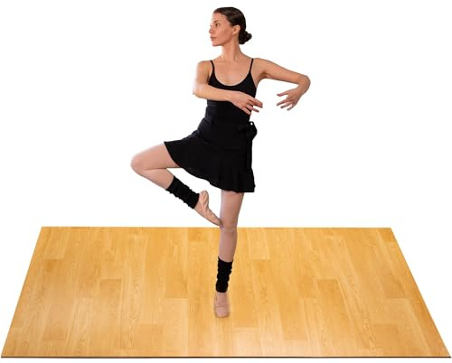 ODOXIA Piso de baile portátil Marley de PVC, tamaño grande, 183 x 122 cm, pista de baile portátil para ballet, danza acolchada, danza irlandesa y más, alfombra de baile enrollable para bailarines, 5