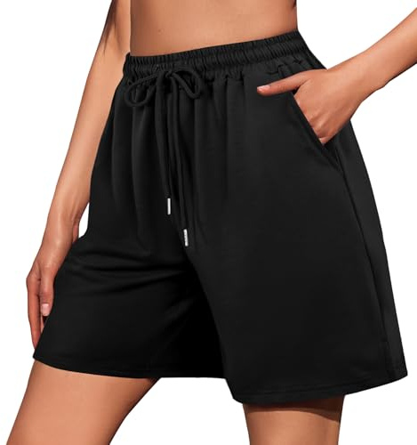 Jezonga Sportshorts för dam sommar sportshorts med fickor cykling träning jogging fitness yoga