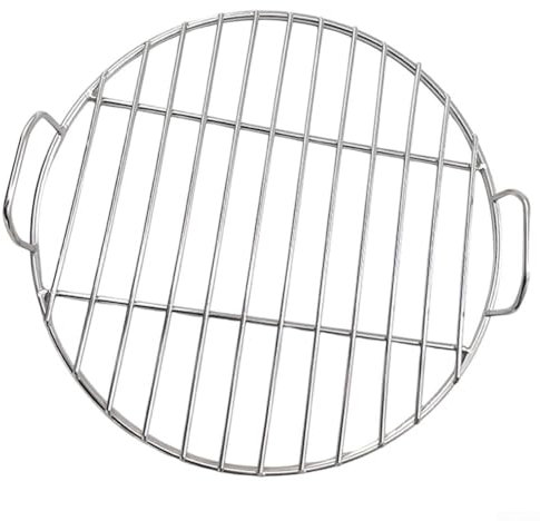 Yhenlovtt Runder Grillrost aus Edelstahl mit Griff, Camping-Kochgitter, Outdoor-Grill, Backblech für Picknick, Gartenparty (40 cm)
