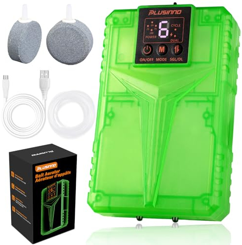 PLUSINNO Rechargeable Aerator for Live Bait Bucket, Portable Outdoor Gear