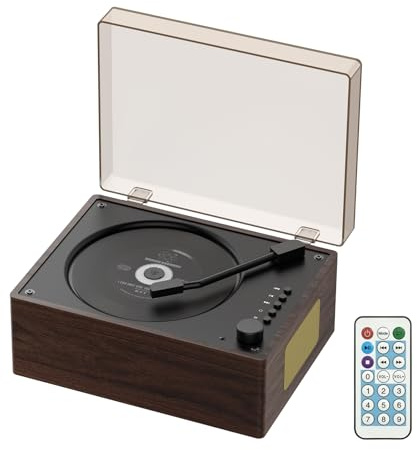 Portable CD Player for Home with Bluetooth 5.3, Hi-Fi Dual Speakers,3.5mm AUX, USB Playback Retro CD Player (Brown)