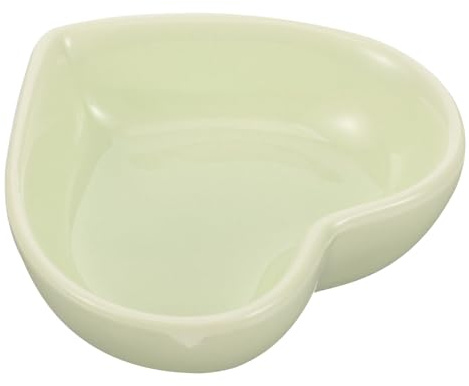 KESYOO Ciotola in ceramica per criceto e conigli, a forma di cuore, ciotola anti-perdita verde per cibo e acqua, mangiatoia compatta per scoiattoli e piccoli roditori, forniture