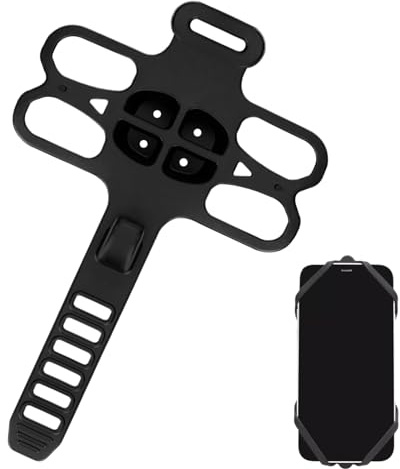 Supporto Telefono Moto – 2,5 Cm Bici | Porta Cellulare Ammortizzato Con Fascia In Silicone Antiscivolo Per Mountain Bike E Bici Da Corsa, Compatibile Con La Maggior Parte Degli Smartphone, Sicuro E Re