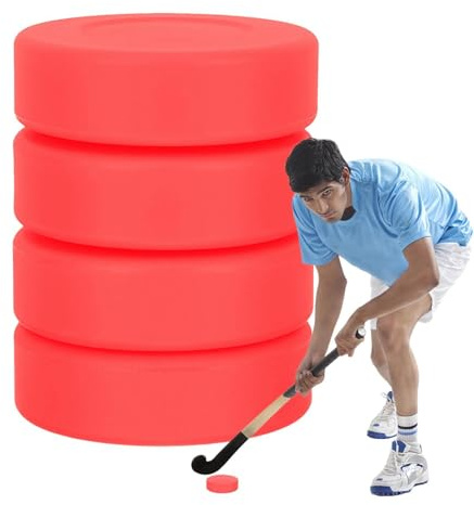 Hallhockey-Pucks, ishockey-puckar att öva | 4 stycken | minihockeyträningspuckar – hsockeyträning, ishockeyträning, golvhockey-pucks, officiellt föreskriven storslagen och vikt för