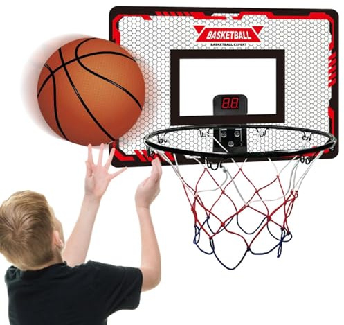 Inomhus basketkorg för barn, basketkorg för dörren | barnbasketkorg med elektronisk resultattavla, batteridrivet rum, basket sportleksak för, flickor, vuxna, S