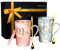 Chiguo Juego de Tazas para Parejas Mr y Mrs Grandes Tazas de Café Hermosamente Regalo de Boda Novia y Novio Pareja Navidad Aniversarios Cumpleaños 420ML/14.8oz