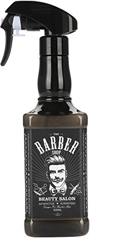 Flacone spray per barbiere 500 ml con erogatore portatile per bottiglia d'acqua(Nero)