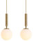 Lampada A Sospensione Moderna, Lampada A Sfera in Vetro Bianco Smerigliato Lampada A Sospensione E27 Luce Pendente Per La Camera Da Letto Da Cucina Corridoio Soggiorno Ufficio,2pcs