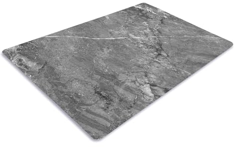 Pagnanno. Chopping Board-Catering Cutting Set-Kitchen Board-Glass Worktop Savers-Sink Chopping Board-Large-Worktop Protectors Heat Resistant-Marble Effect Grey (Design 6, 40 x 30 cm (Pack of 1))