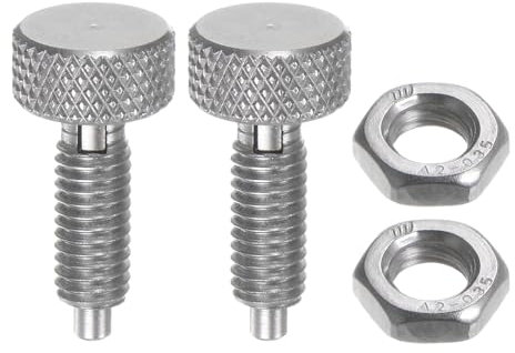 QUARKZMAN 2Pcs Goupille à Ressort avec Poignée Cannelée Taille de Filetage M6 Goupille de Positionnement Rétractable en Acier Inoxydable Sans Verrouillage pour Équipement Industriel