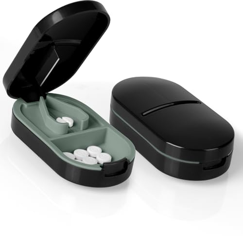 ACWOO Coupe-Comprimé, Séparateur de Comprimés avec Lame, Coupe-pilules Pour Petits et Gros Cachets, Séparateur De Pilules Portable Pour Fendre Vos Pilules Et Transporter Vos Médicaments
