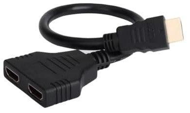 ZOMKIFA Splitter HDMI 1 in 2 out, Nero, Compatibile con HD-DVD, Blu-ray DVD, Xbox, Xbox360, PS3, STB, Laptop, HDTV