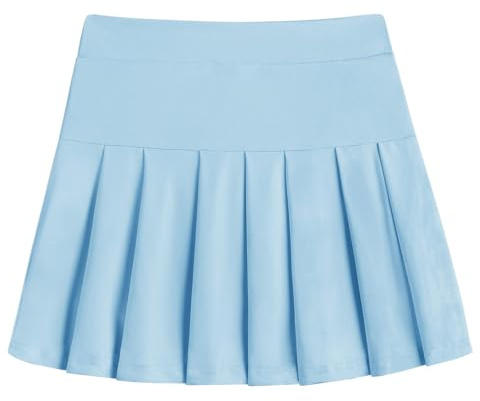 Arshiner Faldas para Niñas Tenis con Bolsillos Pantalones Interiores Falda Plisada para Niños Deportiva Pantalón de Golf Azul Verano 10-11 Años
