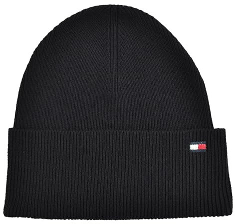 Tommy Hilfiger Strickmütze Mütze Cotton Cashmere Beanie Baumwolle Kaschmir Schwarz One Size