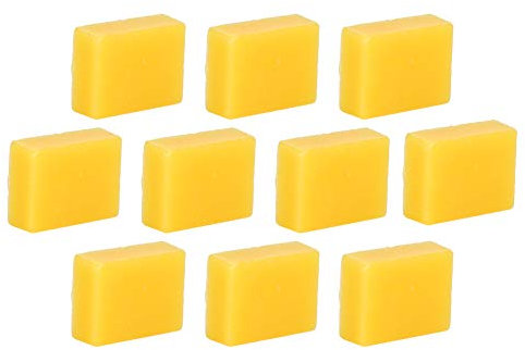 10Pcs Pure Versatility Bees Wax Block, Beeswax for Leather Maintenance, Floor Polishing, Furniture Wax, Diamond Polishing, Bracelet Polishing, Mahogany Furniture Polishing, etc.
