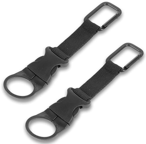 Ymapinc Heavy Duty Carabiner Water Bottle Strap，2Pcs Clips On Mineral Water Bottle Carabiner Hanging Buckle Portable Keychain for Backpack Outdoor Camping Hiking Traveling or Daily Use