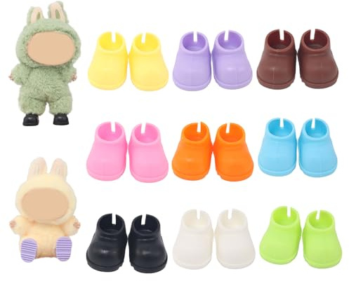9 pares de zapatos de muñeca de plástico para muñecas de 17 cm, mini zapatos