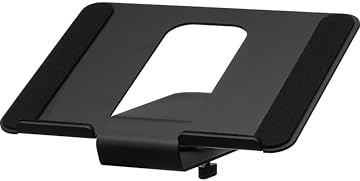 OAKYWOOD - Laptophållare för skrivbordshylla - Laptophållare för skrivbord - Laptophållare för hylla - Ergonomisk höjd - Utrymmesbesparande - Justerbar rotation - Svart - Medium (13-14)