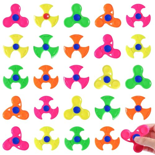 Makorobi 24 Pack Mini Fidget Spinner Toys Party Favors Easter Basket Goodie Bag Stuffers Gifts,Stress Relief Sensory Toys for Kids Teens Adults Autisms,Treasure Box Toy for Classroom Prizes Supplies