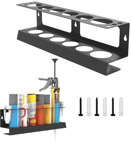 Stoccaggio per sigillatura – Rack di stoccaggio per tubi di grasso – Supporto a parete in silicone sigillante spray per officina, garage, servizio di sigillatura dettagli auto
